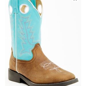 Shyanne Kids Boots - Brown and Light Blue